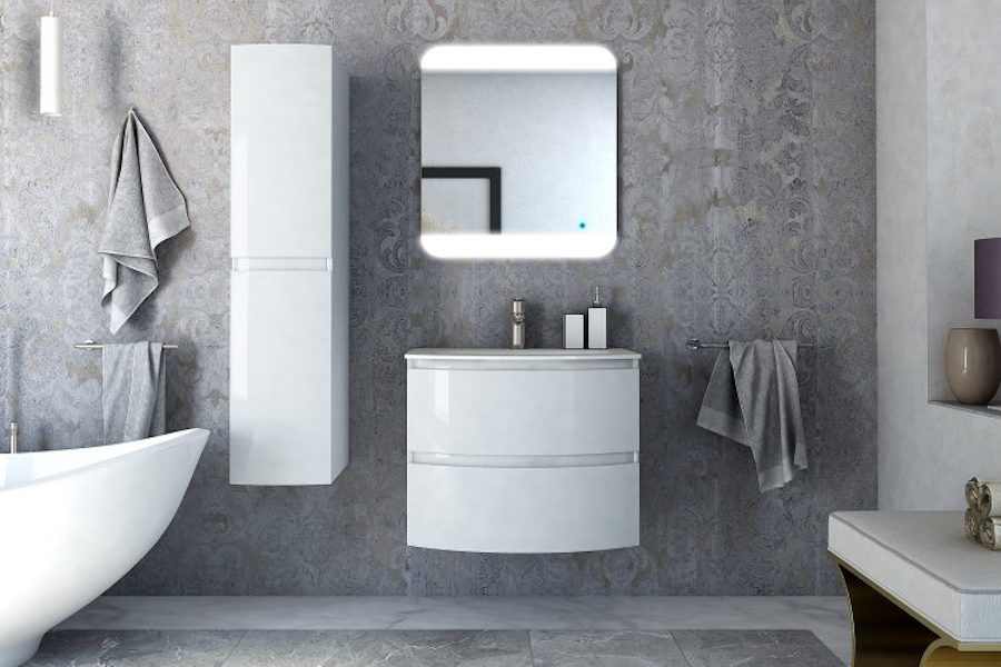 Тумба под раковину подвесная Cezares Vague 69 см Bianco Lucido 44220 (детальная фотография), нет в наличии