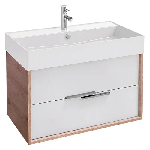 Тумба под раковину подвесная Jacob Delafon Vivienne 80 см дуб давос натуральный/белая - фото 4