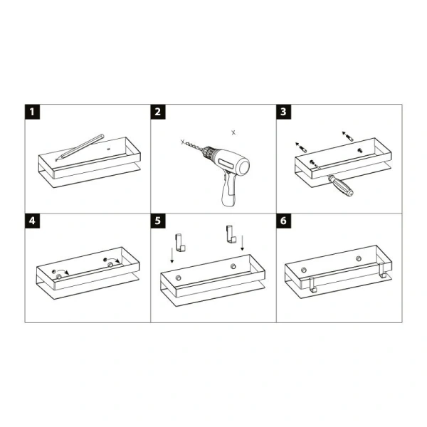 Полочка для ванной Lemark Shelf Line черная 9772050 (детальная фотография), металлические