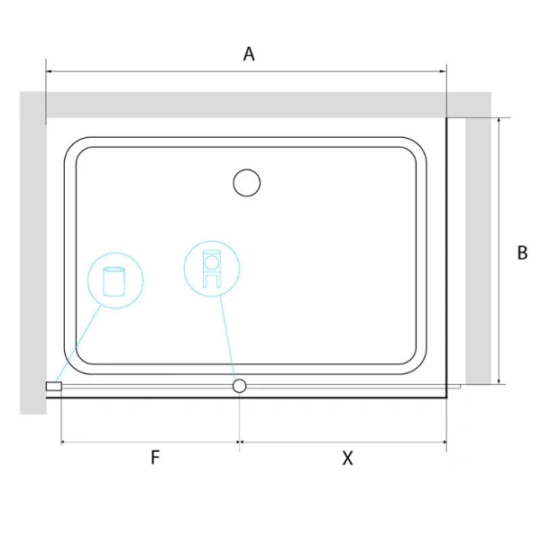 Душевая перегородка RGW Walk In WA-034 80 см профиль хром, стекло матовое 351003408-21 (детальная фотография), современные, hi-tech