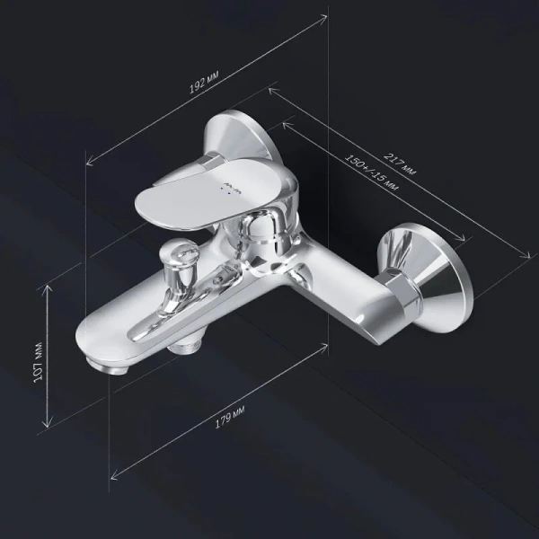 Смеситель для ванны Am.Pm Sunny хром F85C10000 (детальная фотография), современные, hi-tech