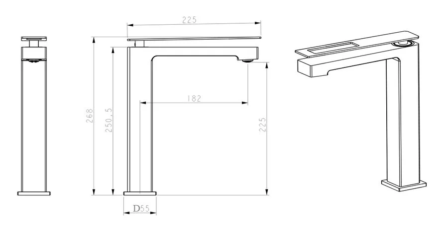 Смеситель для раковины Boheme Q 142 латунь (детальная фотография), для раковины