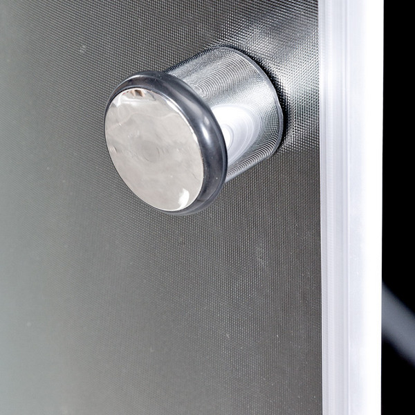 Душевая кабина Deto B 100х100 см с крышей B01SBLACK (детальная фотография), со стеклянными задними стенками