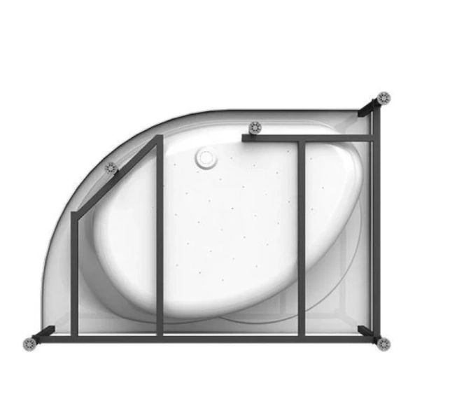 Ванна гидромассажная акриловая Vannesa Massage Мелани R 140 x 90 см, система актив хром 2-77-2-2-0-212 (детальная фотография), с гидромассажем