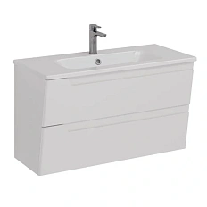 Тумба под раковину подвесная Lemark Miano 100 см белый глянец