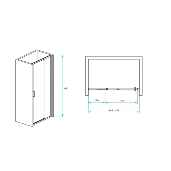 Душевая дверь в нишу RGW Passage PA-008 90 см профиль черный стекло прозрачное 350800890-14 (детальная фотография), современные, hi-tech