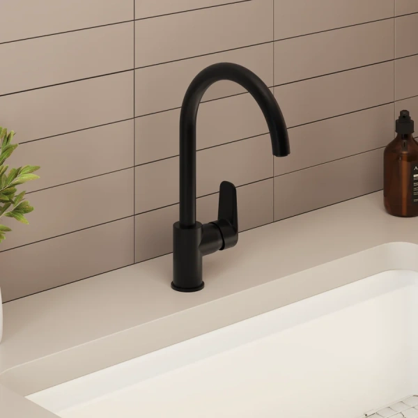 Смеситель для кухни VitrA Flow Soft черный матовый A4341936EXP (детальная фотография), черные