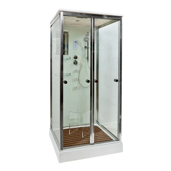 Душевая кабина Deto V 90х90 см средний поддон V9015 (детальная фотография), со средним поддоном