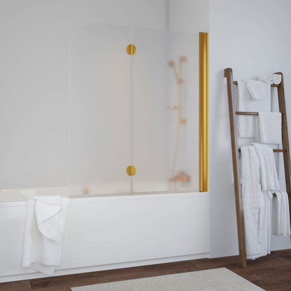 Душевая шторка на ванную стекло сатин Vegas-glass E2V 120 10 R (детальная фотография), складные