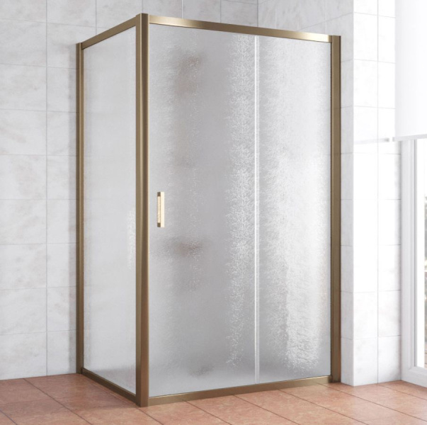 Душевой уголок профиль бронза стекло шиншилла Vegas-glass ZP+ZPV 160*90 05 02 (детальная фотография)
