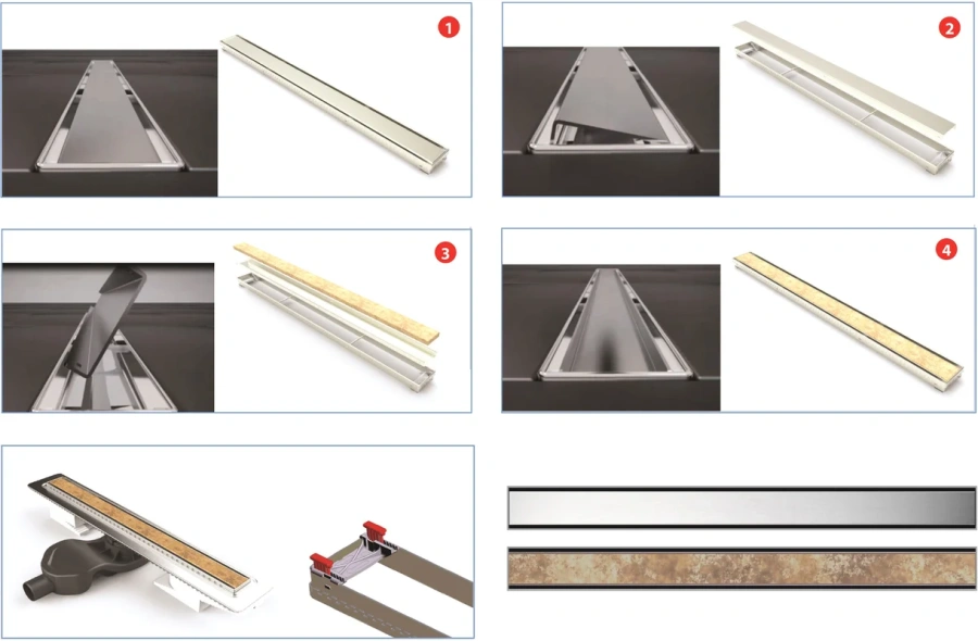 Душевой лоток BERGES B1 Keramik 50 см хром матовый 090116 (детальная фотография) index_1