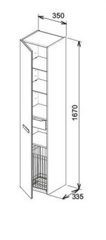 Шкаф-пенал, цвет кашемир матовый, петли справа, Keuco Royal Universe 32731 280002 (детальная фотография), по запросу