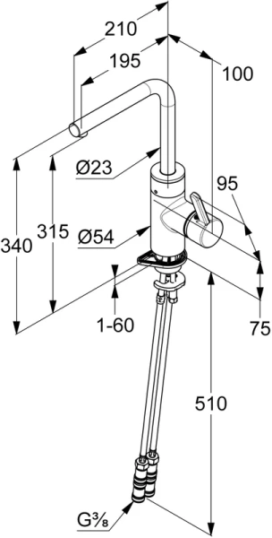 Смеситель для кухни Kludi E-GO 42220 электронный (детальная фотография), для кухни