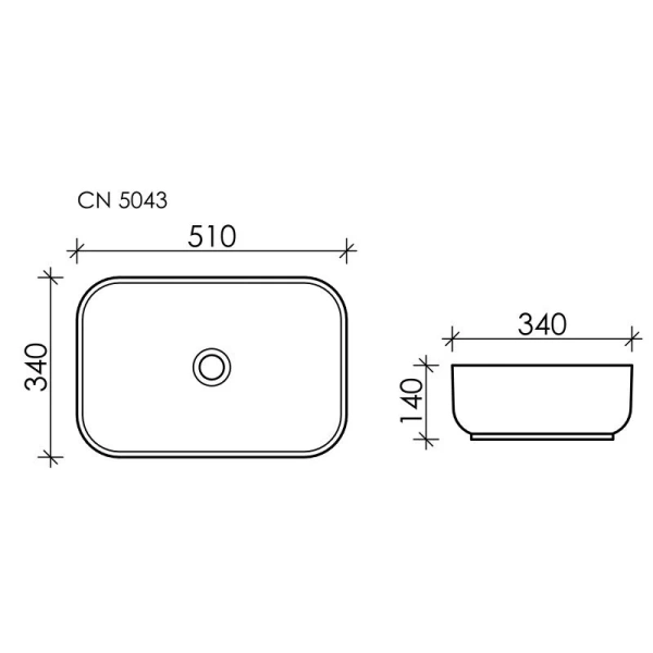 Раковина Ceramica Nova Element 51 см прямоугольная CN5043 (детальная фотография), современные, hi-tech
