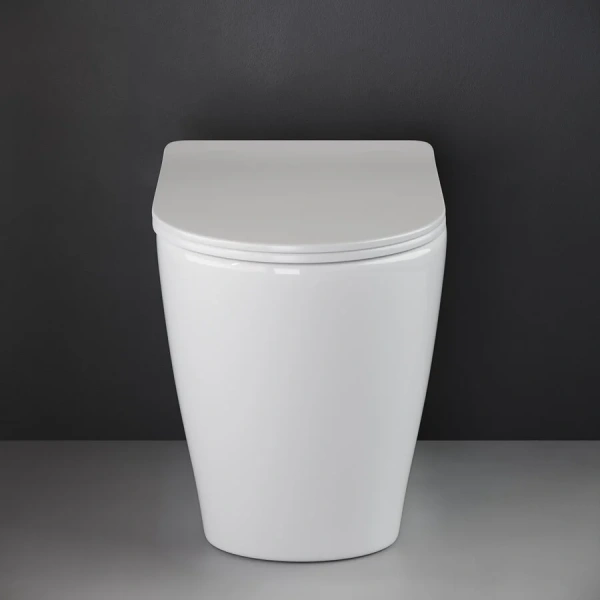 Унитаз напольный Ceramica Nova Highlight с микролифтом, безободковый CN1812 (детальная фотография), недорогие, безободковые, сиденье с микролифтом , с антивсплеском