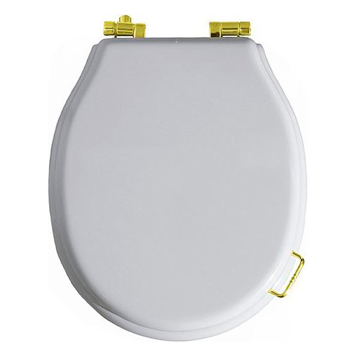Крышка-сидение с микролифтом Simas Lante белая, петли золото LA 007 BI ORO (детальная фотография)