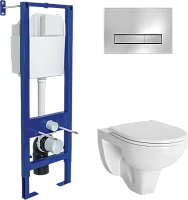 Унитаз с инсталляцией BERGES Gamma кнопка хром Soft Touch