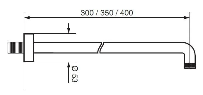 Кронштейн для верхнего душа, цвет хром, Emmevi C00679(300)СR (детальная фотография), по запросу