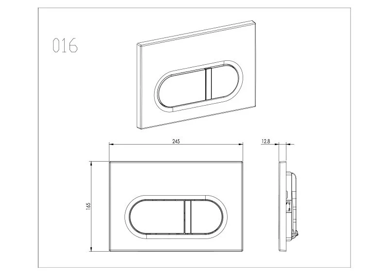 Клавиша смыва Акватек хром матовый KDI-0000044 (детальная фотография), нет в наличии