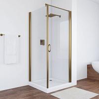 Душевой уголок профиль бронза стекло прозрачное Vegas-glass