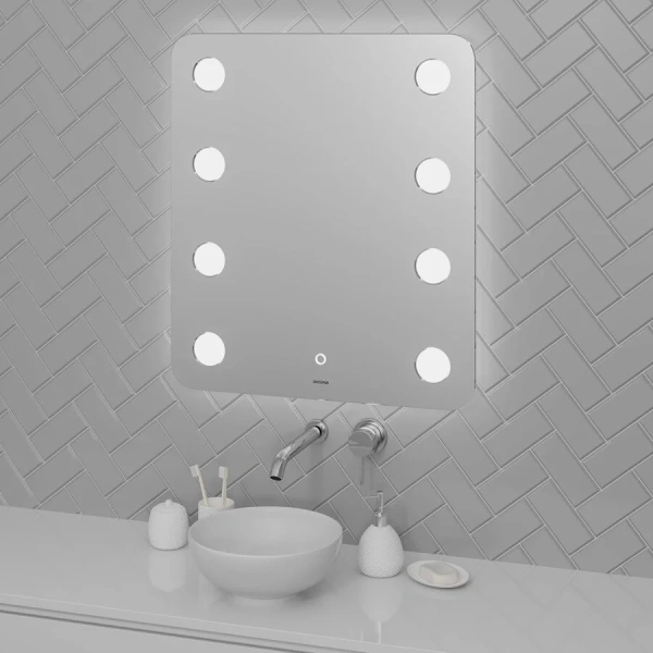 Зеркало с подсветкой Grossman Neon 70 см прямоугольное 147080 (детальная фотография), современные, hi-tech