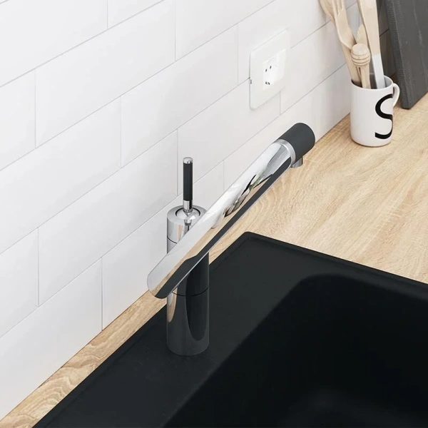 Смеситель для кухни Damixa Arc с поворотным изливом хром 290007464 (детальная фотография), с поворотным изливом, с длинным изливом