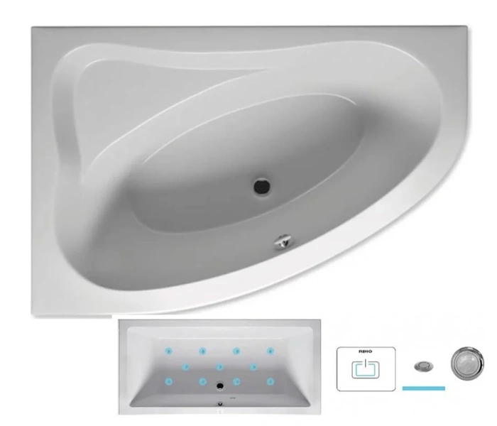 Ванна гидромассажная Riho Lyra 153 x 100 см, AIR, левая/правая BA6700500000000_AIR (детальная фотография), с гидромассажем