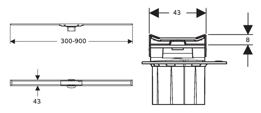 Решетка Geberit CleanLine 90 см темный металл/матовый металл 154.450.00.1 (детальная фотография), решетка