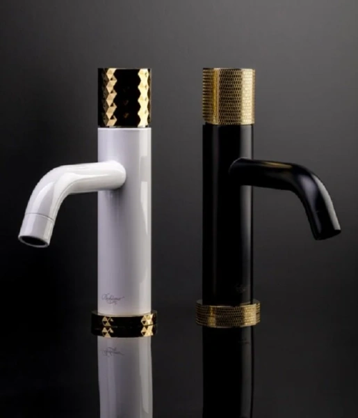 Смеситель для раковины Boheme Stick black touch gold 121-BG.2 (детальная фотография), современные, hi-tech