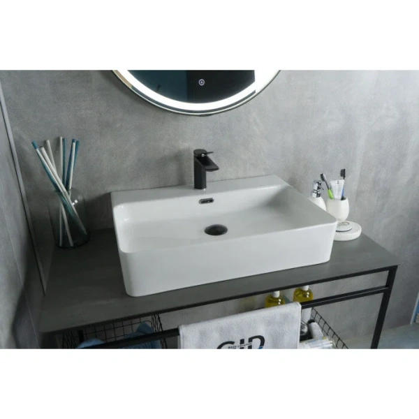 Раковина GID Geometrico N9256 60 см белая 51172 (детальная фотография), белые