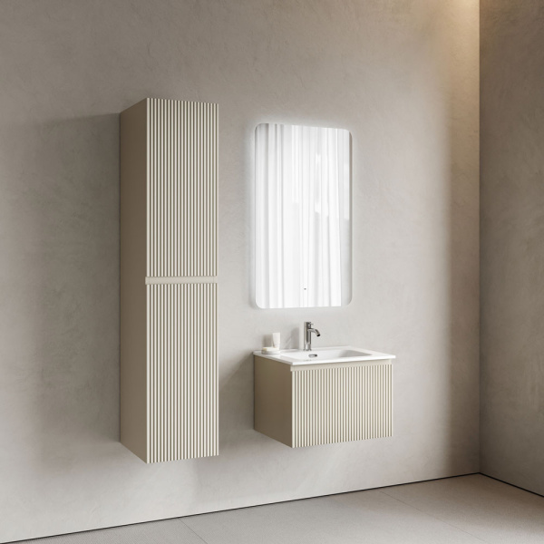 Тумба под раковину подвесная Sancos Snob R 1.0 60 см beige soft SNR1.060CE (детальная фотография), бежевая