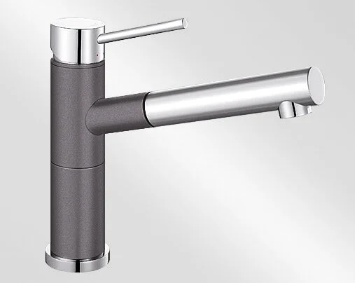 Смеситель для кухни темная скала Blanco Alta-S Compact 518809 (детальная фотография), высокие, округлая форма