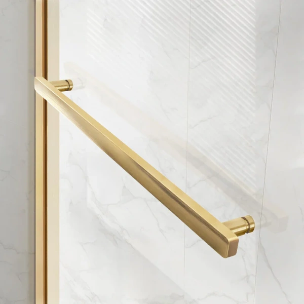 Душевой уголок Vincea Slim Soft 140х80 см профиль брашированное золото VSR-1SS8014CLG (детальная фотография), золото