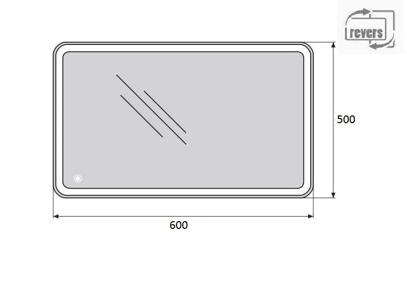 Зеркало с подсветкой BelBagno Spc 50 см с сенсорным выключателем SPC-MAR-500-600-LED-TCH (детальная фотография), в наличии