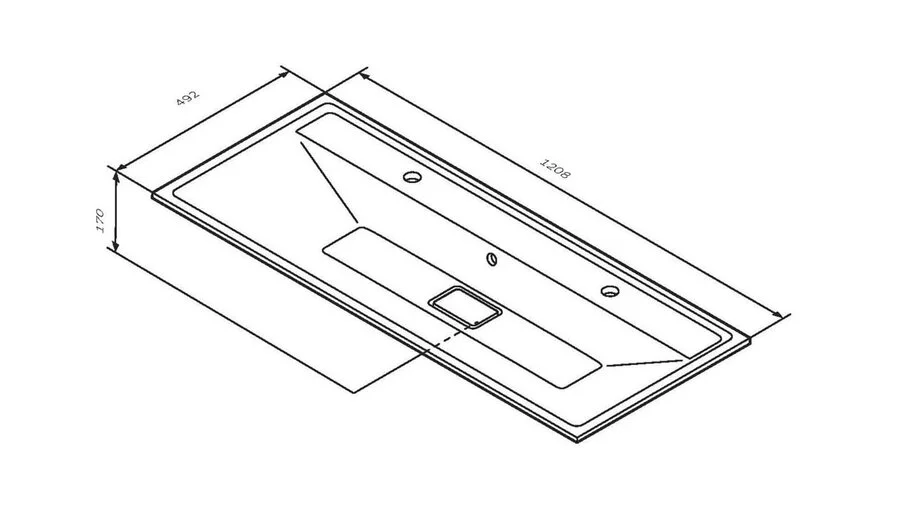 Раковина мебельная Am.Pm Inspire 2.0 120 см из искусственного мрамора M50AWPX1201WG (детальная фотография), современные, hi-tech
