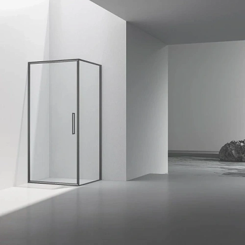 Душевой уголок Vincea Slim 90x90 см вороненая сталь стекло прозрачное - фото 1