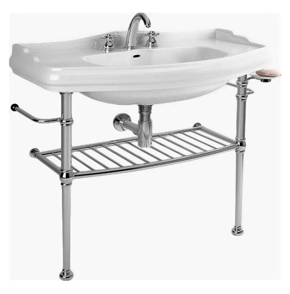 Раковина консоль Kerasan Retro 105001 100 см с полотенцедержателем (детальная фотография)