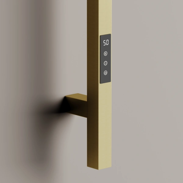 Полотенцесушитель электрический Sancos Linn 7.6x150 см брашированное золото SC13002BG (детальная фотография), вертикальные, узкие, другие