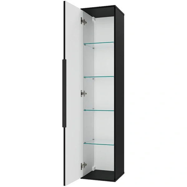 Шкаф-пенал подвесной Brevita Savoy 35 см черный SAV-05035-030 (детальная фотография), пристенные, высокие