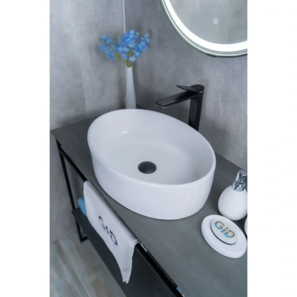 Раковина GID Lago N9012 50 см белая 51106 (детальная фотография), 50 см