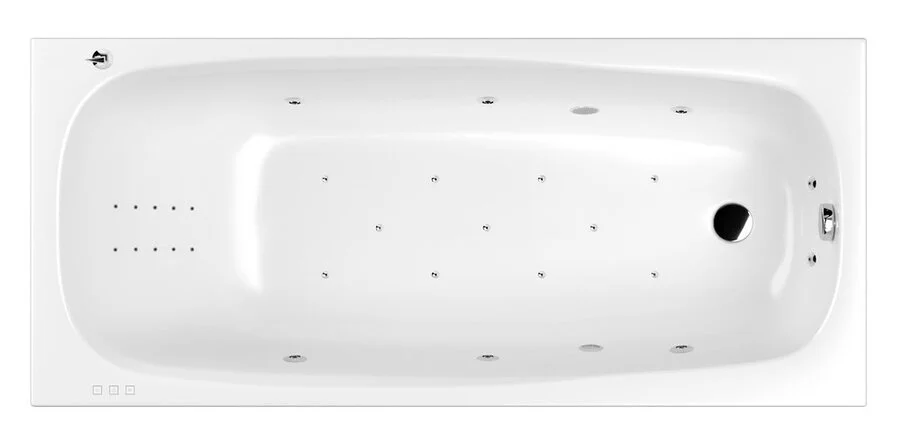 Ванна гидромассажная Whitecross Layla 170 x 75 см, ULTRA NANO, хром, белый, 0102.170075.100.ULTRANANO.CR (детальная фотография)