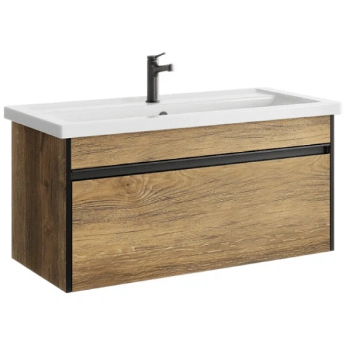 Тумба под раковину подвесная Aqwella Urban 100 см дуб балтийский - фото 2