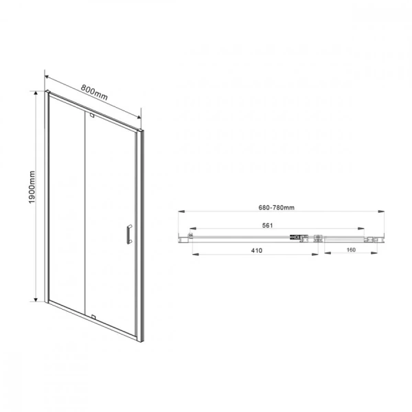 Душевой уголок Vincea Intra 80x80 см стекло прозрачное VSR-1I708080CL (детальная фотография)