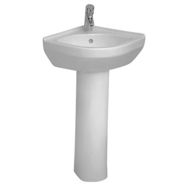 Раковина угловая керамическая, цвет белый VitrA S50 40 5306B003-0999 (детальная фотография), современные, hi-tech