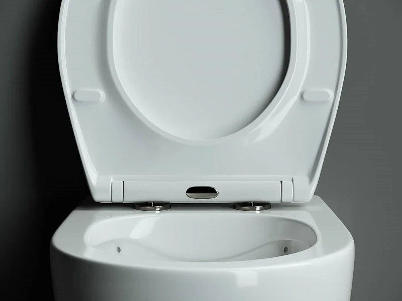 Унитаз подвесной Ceramica Nova Pearl безободковый CN8001 (детальная фотография), недорогие, безободковые, сиденье с микролифтом , с антивсплеском
