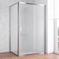 Душевой уголок профиль глянцевый хром стекло сатин Vegas-glass