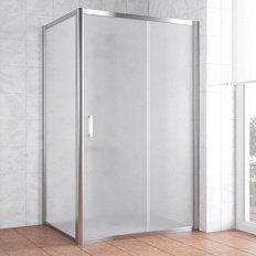 Душевой уголок профиль глянцевый хром стекло сатин Vegas-glass