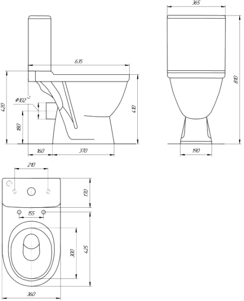 Унитаз компакт Rosa Неро сиденье с микролифтом 4620008196022 (детальная фотография), с бачком