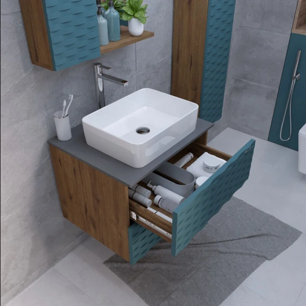 Тумба под раковину подвесная Grossman Альба 65 см веллингтон/бриз 106502 (детальная фотография), современная, hi-tech