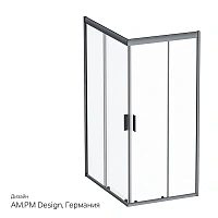 Душевой уголок Am.Pm Gem 120х90 см профиль черный